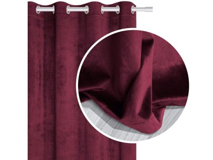VELVET bordó velúr függöny 140x250