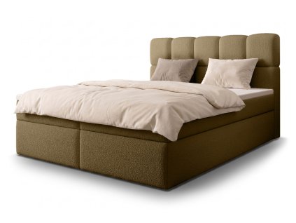 MASSIMO kárpitozott boxspring franciaágy 180x200 - barna