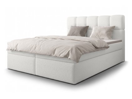 MASSIMO kárpitozott boxspring franciaágy 140x200 - fehér