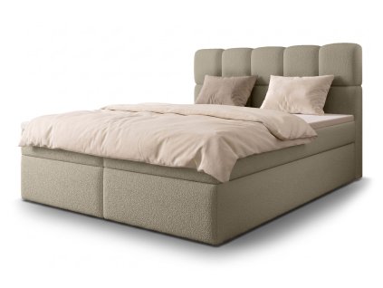 MASSIMO kárpitozott boxspring franciaágy 140x200 - bézs
