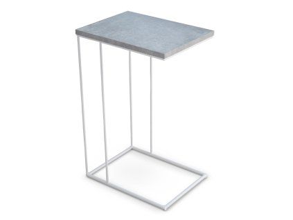 DRU fém kisasztal fehér/beton