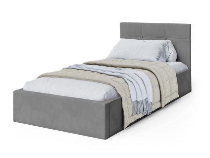 Kárpitozott egyszemélyes ágy Ingrit 200x90 - szürke