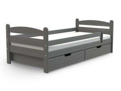 MAURITIUS gyerekágy leesésgátlóval 90x200 - antracit