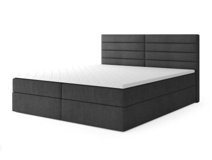 Fekete CARGO kárpitozott boxspring ágy