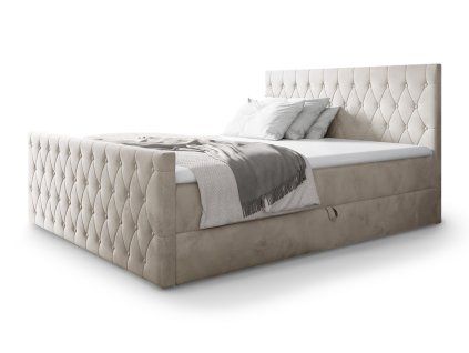 MONTANA krémszínű boxspring franciaágy