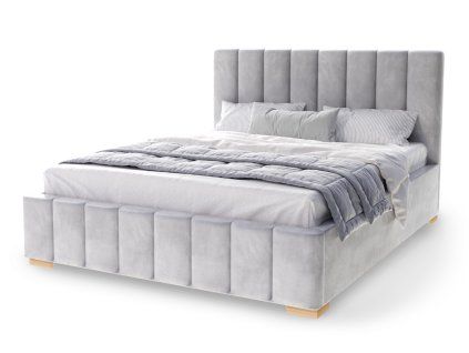 AUSTIN kárpitozott szürke franciaágy 140x200