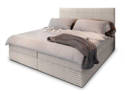 SAMANA krémszínű ágyneműtartós boxspring ágy 160x200