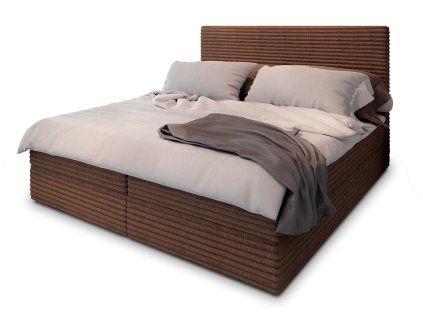 SAMANA téglavörös ágyneműtartós boxspring ágy 180x200