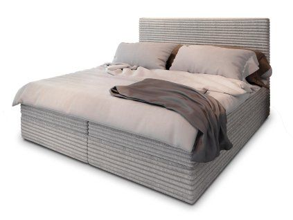 SAMANA szürke ágyneműtartós boxspring ágy 160x200