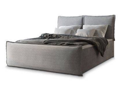 MONTA világosszürke boxspring franciaágy 160x200