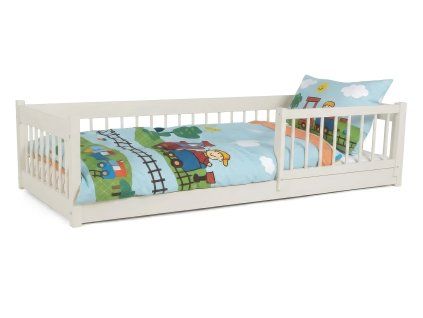 LESZANKA gyerek fa montessori ágy 90x200 - kasmír