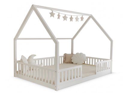 BIANCO Duo leesésgátlós házikó ágy 140x200 - fehér