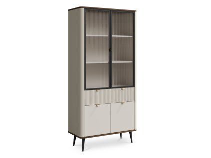 MARLY vitrines szekrény - kasmír / dió