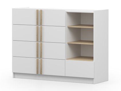 Sevella komód - fehér / cremona tölgy