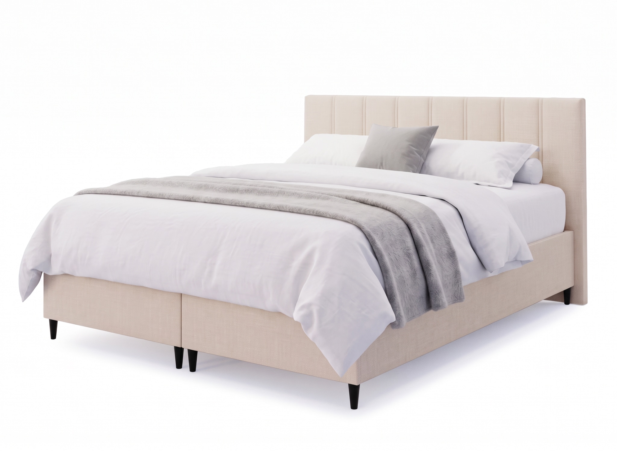 GM GM TRENTINO kárpitozott ágyneműtartós franciaágy 140x200 - krémszínű