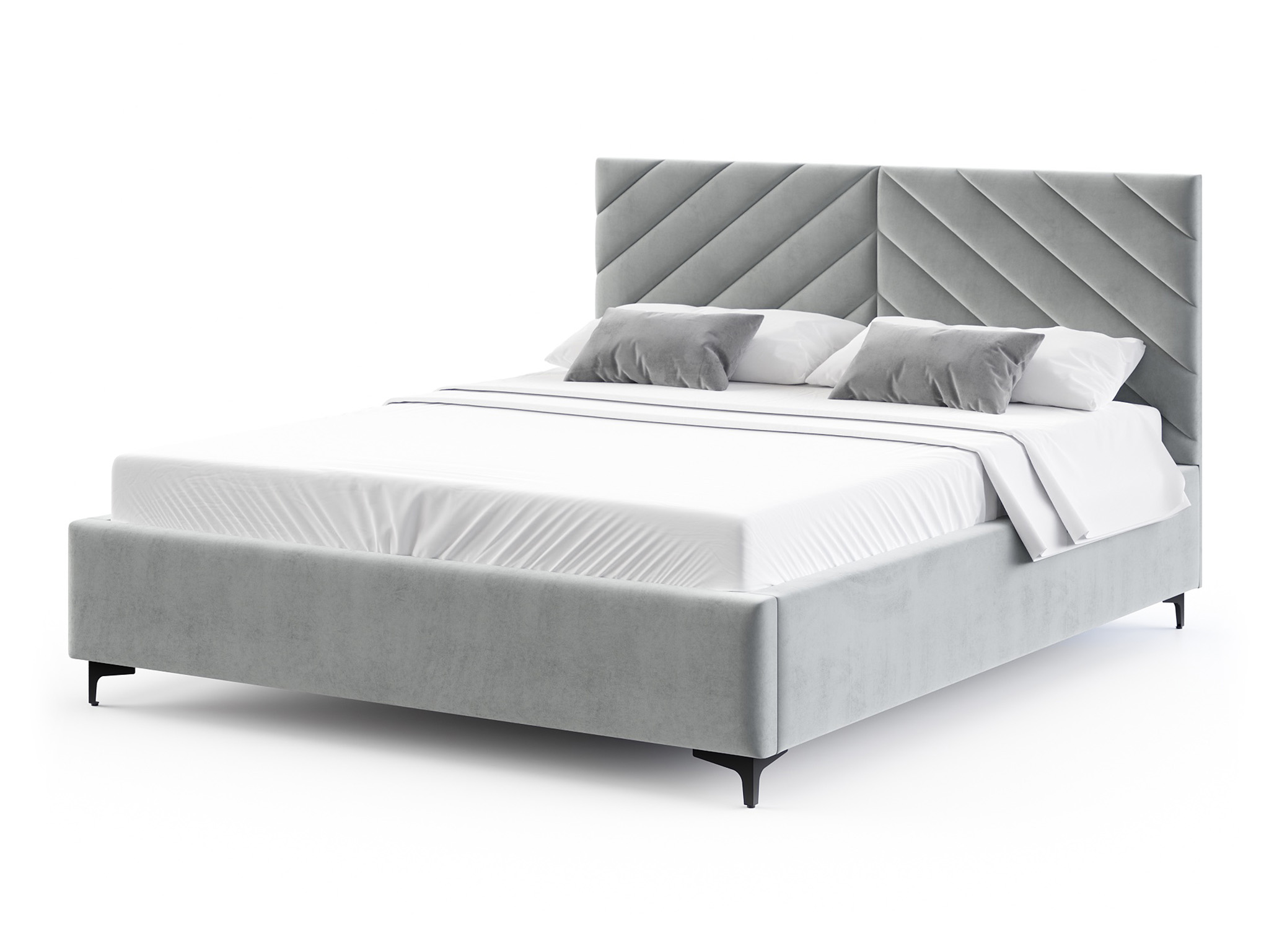 GM GM ELEGANTE ágyneműtartós kárpitozott franciaágy 160x200 - szürke