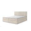 Čalúnená boxspring posteľ Lamella - krémová