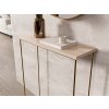 dekoračný zlatý kovový stolík 80x80x30 cm Sili dub sonoma