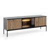 Fekete SENTO TV-szekrény fém lábakkal