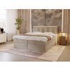 DEAN kárpitozott bézs boxspring ágy ágyráccsal és matraccal