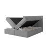 MAGIC szürke kárpitozott boxspring ágy ágyneműtartóval