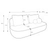 MOLLY krémszínű ágyazható kanapé mérete