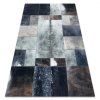 Szürke-fekete téglalap alakú Patchwork szőnyeg