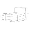 GULIETTE szürke boxspring ágy 120x200 méretei