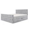MONTANA krémszínű boxspring ágy magas steppelt háttámlával