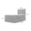 MAGIC MINI szürke kárpitozott boxspring ágy 100x200