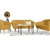 DEANA 3+2+1 sárga ülőgarnitúra szett kárpitozással tömör fa lábakkal