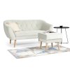 DEANA II elegáns krémszínű kanapé puffal