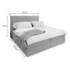 SAMANA krémszínű ágyneműtartós boxspring ágy 140x200 méretei