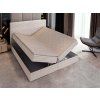 SAMANA krémszínű boxspring ágy 160x200 felnyitható ágyneműtartóval