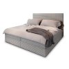 SAMANA szürke ágyneműtartós boxspring ágy 180x200