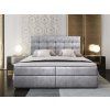 GLOS szürke boxspring ágy 180x200 magas steppelt ágytámlával