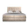 GLOS krémszínű boxspring ágy 180x200 magas steppelt háttámlával