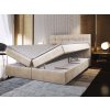 GLOS krémszínű boxspring ágy 180x200 felnyitható ágyneműtartóval