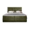 GLOS olivazöld boxspring ágy 140x200 magas háttámlával
