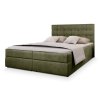 GLOS olivazöld ágyneműtartós boxspring ágy 140x200