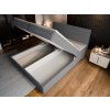 DASTOR szürke ágyneműtartós boxspring ágy 160x200