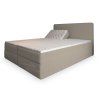 DASTOR szürkés-bézs boxspring ágy 140x200 magas háttámlával