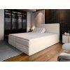DASTOR krémszínű boxspring ágy 140x200 állítható matraccal