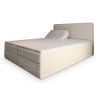 DASTOR krémszínű boxspring ágy 140x200 ágytámlával és lábakkal