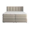 AREZI bézs boxspring ágy 180x200 rugós matracokkal