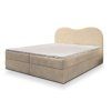 Fluvia N krémszínű boxspring ágy 140x200 bouclé szövettel kárpitozva
