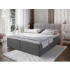 CEVANO szürke boxspring ágy 160x200 magas háttámlával