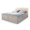CEVANO krémszínű boxspring ágy 180x200 steppelt ágytámlával