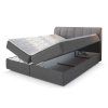 CEVANO szürke boxspring ágy 180x200 ágyneműtartóval