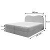 Fluvia N krémszínű boxspring ágy 180x200 méretei
